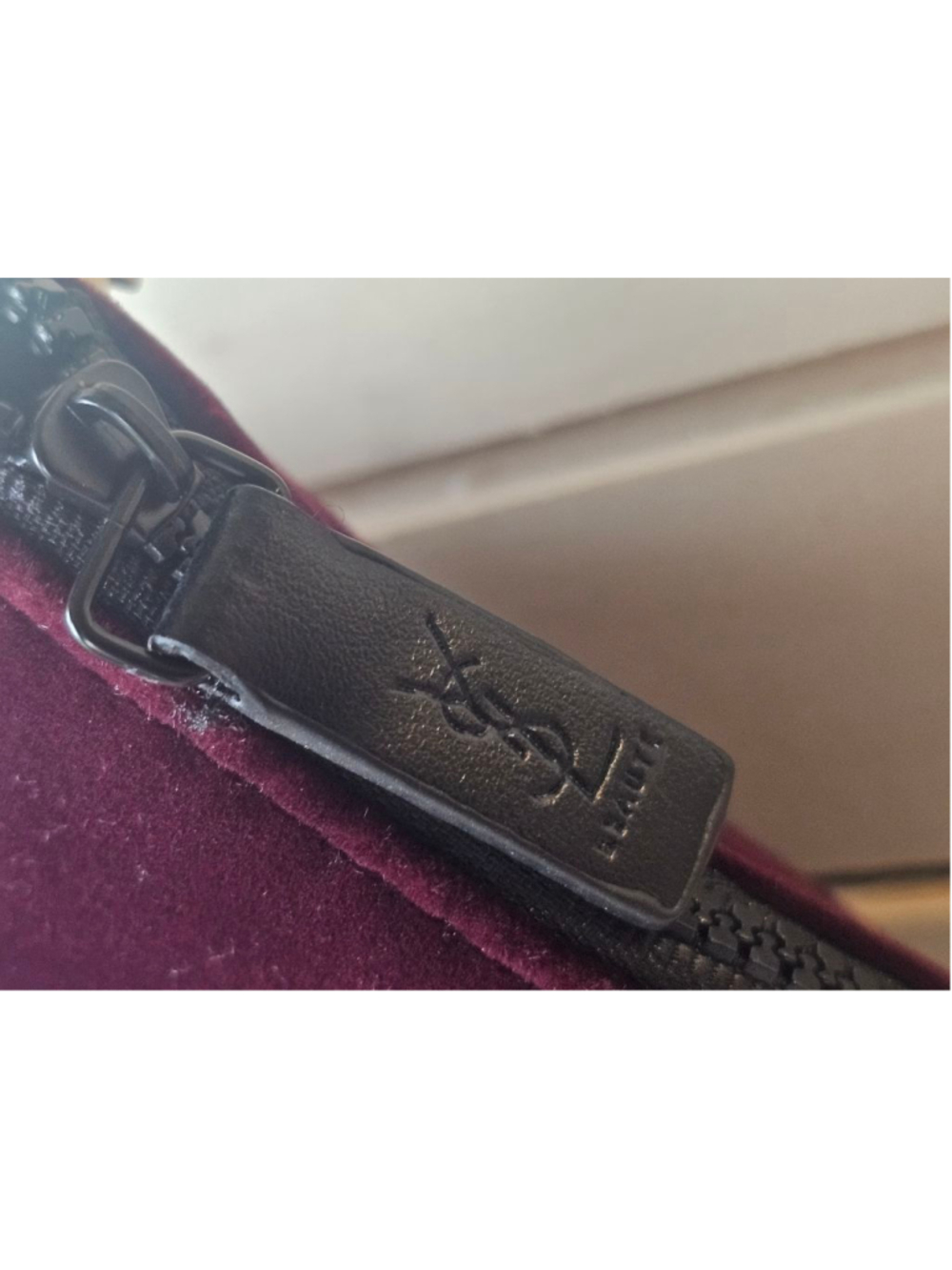 YSL Yves Saint Laurent Maroon Velvet Mini Clutch w/Wristlet Added - Picture 8 of 13